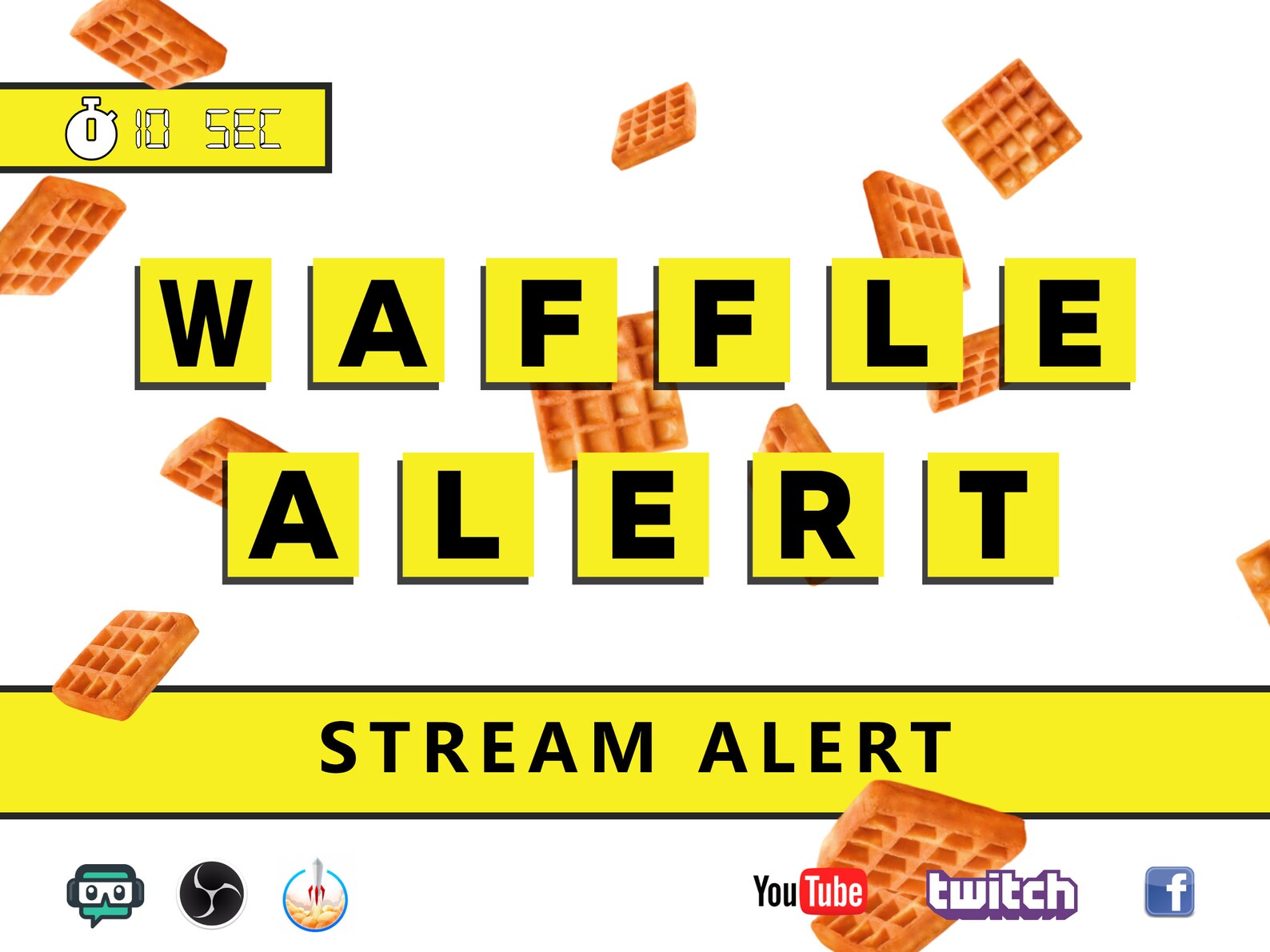Waffle Drop Stream Alert Raining Waffles Effect 1920x1080 Full Screen