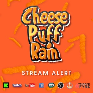 Cheese Puff Rain Stream Alert - Full Screen Animated Overlay with Transparent Background - 1920x1080 - Instant Download - Tutorial Included