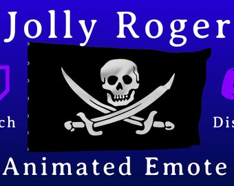 Animated Pirate Flag Emote - Jolly Roger Animation - For Twitch Discord Youtube Kick - Perfect Loop - Sea of Thieves - Skull & Crossbones