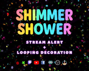 Shimmer Shower Stream Pack - Alert & Looping Decoration - 1920x1080 Full Screen Animated Overlay - Transparent Background - Instant Download