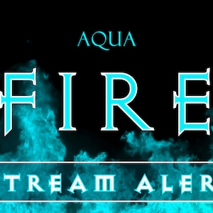 Aqua Fire Stream Alert - Full Screen Effect w/ Transparent Background - 1920x1080 Animated Flame Overlay For Twitch Kick Youtube Facebook +