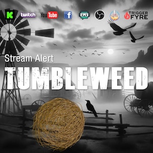 Tumbleweed Stream Alert - Full Screen Animated Overlay - Transparent Background - 1920x1080 - Instant Download - Funny Channel Point Redeem!