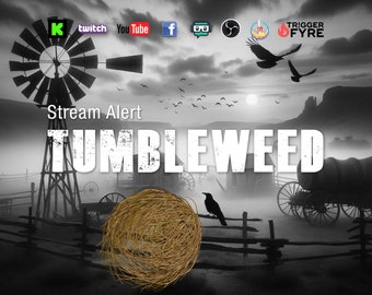 Tumbleweed Stream Alert - Full Screen Animated Overlay - Transparent Background - 1920x1080 - Instant Download - Funny Channel Point Redeem!