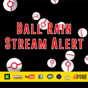 White and Red Balls Stream Alert - Full Screen Animated Overlay - Transparent Background - 1920x1080 - Instant Download - Gotta Catch Chat!