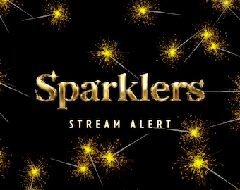 Avviso di streaming di scintille - Sovrapposizione di festa con pioggia a schermo intero con sfondo trasparente - Download immediato - 1920x1080 - Felice anno nuovo