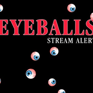Eyeballs Stream Alert - Full Screen Horror Animation with Transparent Background - Halloween Animated Overlay - Instant Download - 1920x1080