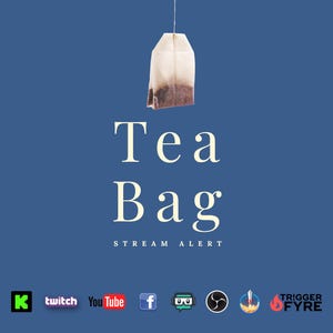 Tea Bag Stream Alert - Animated Overlay with Transparent Background - 1920x1080 - Easy to Setup & Fun To Use! - Instant Download - Tutorial