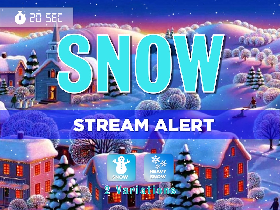 Snowing Display/screen Snow Stream Alert Set - Light & Heavy Snowfall - Full Screen Snowing ...