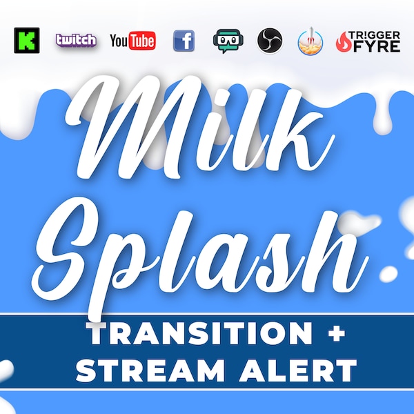 Milk Splash - Scene Transition Stinger And Stream Alert - Full Screen 1920x1080 Animation with Transparent Background - Food Fight Effect