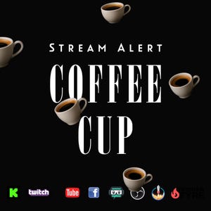 Coffee Cup Stream Alert - Full Screen Animated Overlay with Transparent Background - 1920x1080 - Instant Download - Cute Brew For Streamers