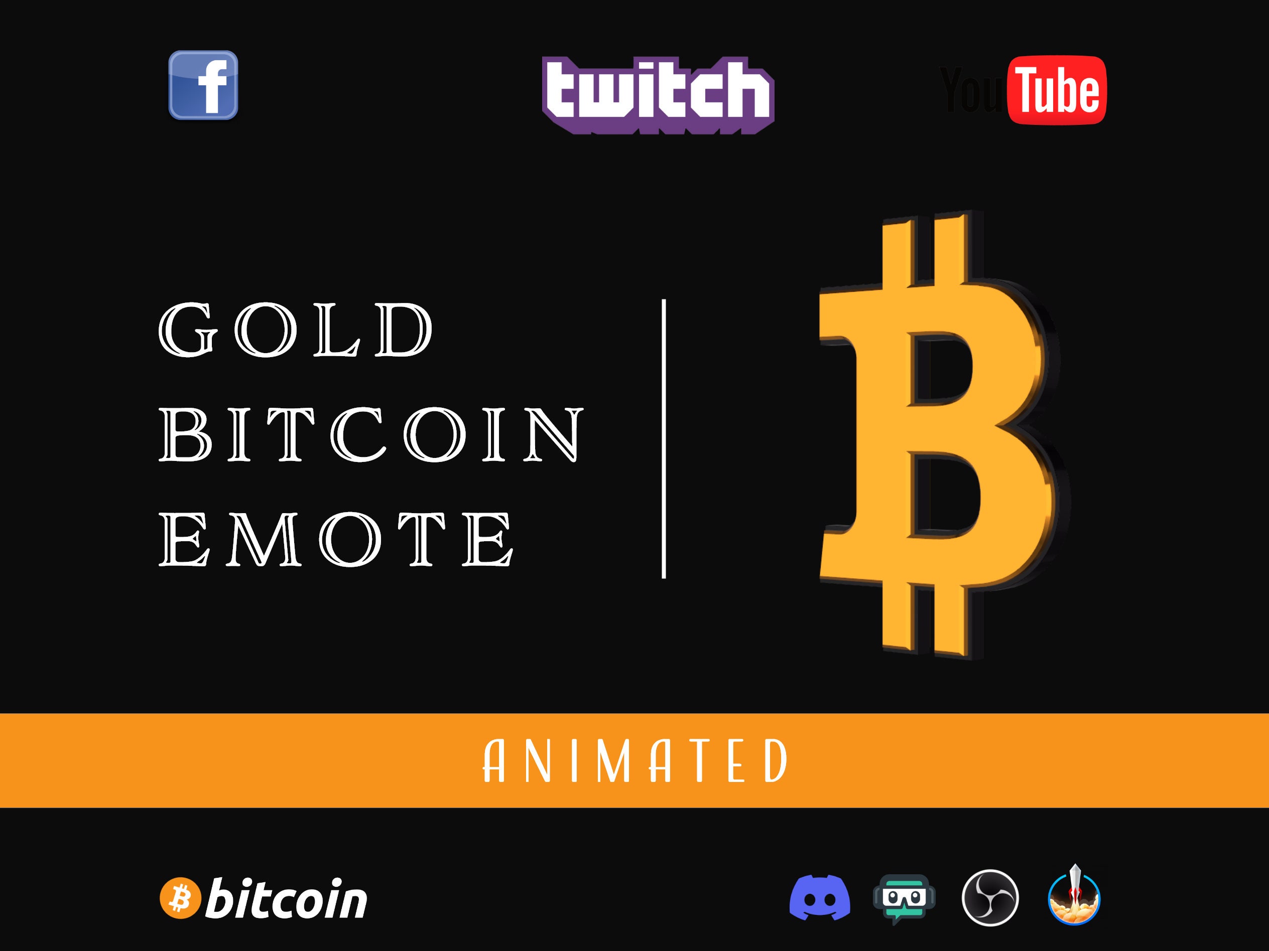 Bitcoin Animated Emote - Twitch Kick Youtube Discord - BTC Animation -  Perfect Loop Crypto Asset - Instant Download - GIF Stream Decoration
