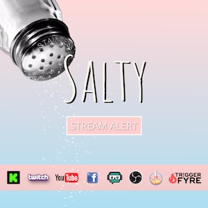 Salty Stream Alert - Full Screen Animated Overlay w/ Transparent Background - Instant Download - 1920x1080 - Easy to Setup and Funny to Use!