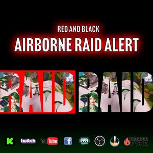 Airborne Raid Stream Alert - Full Screen Animated Overlay - Transparent Background - Sound - 1920x1080 - 2 Variations - Instant Download