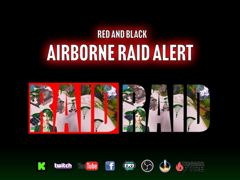 Airborne Raid Stream Alert - Full Screen Animated Overlay - Transparent ...