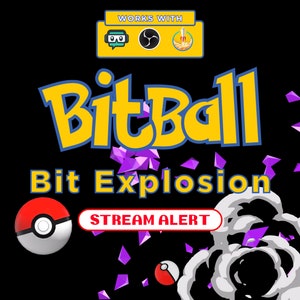Bit Ball Cheer Alert - Full Screen Animated Twitch Overlay with Transparent Background - 1920x1080 - Instant Download - Easy and Fun To Use!