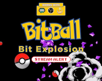 Bit Ball Cheer Alert - Full Screen Animated Twitch Overlay with Transparent Background - 1920x1080 - Instant Download - Easy and Fun To Use!