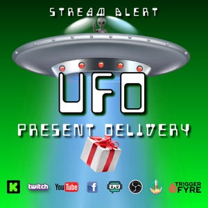 UFO Present Delivery Stream Alert - Full Screen Animated Overlay with Transparent Background - 1920x1080 - Instant Download - Streamer Gift