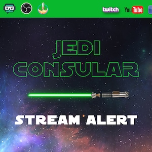 Jedi Consular Stream Alert - Galactic Sword Shower - Full Screen Animated Overlay with Transparent Background - 1920x1080 - Instant Download
