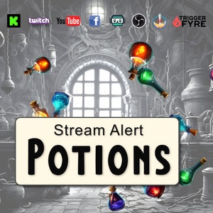 Potions Stream Alert - Animated Halloween Overlay with Transparent Background - Full Screen 1920x1080 - Instant Download - Spoopy Animation