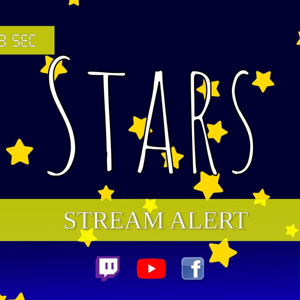 Star Fall Stream Alert - Full Screen Falling Stars Animated Overlay w/ Transparent Background - 1920x1080 - Instant Download - Easy to Use!