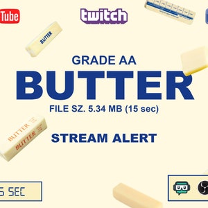 Butter Rain Animated Stream Alert - Transparent Full Screen Overlay for Alerts, Donations, Cheers, Redemptions & Fun - Twitch Youtube Kick