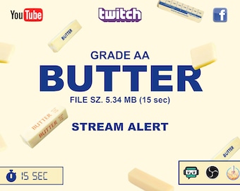 Butter Rain Animated Stream Alert - Transparent Full Screen Overlay for Alerts, Donations, Cheers, Redemptions & Fun - Twitch Youtube Kick