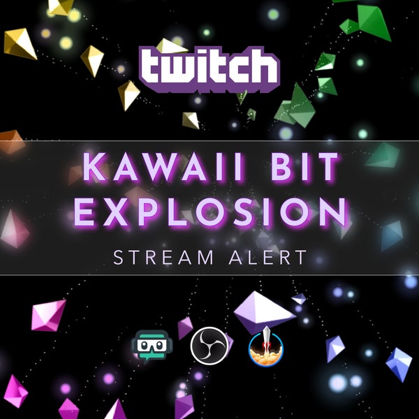 Kawaii Bit Explosion Stream Alert - Twitch Cheer Animation - Full Screen Overlay with Transparent Background - 1920x1080 - Instant Download