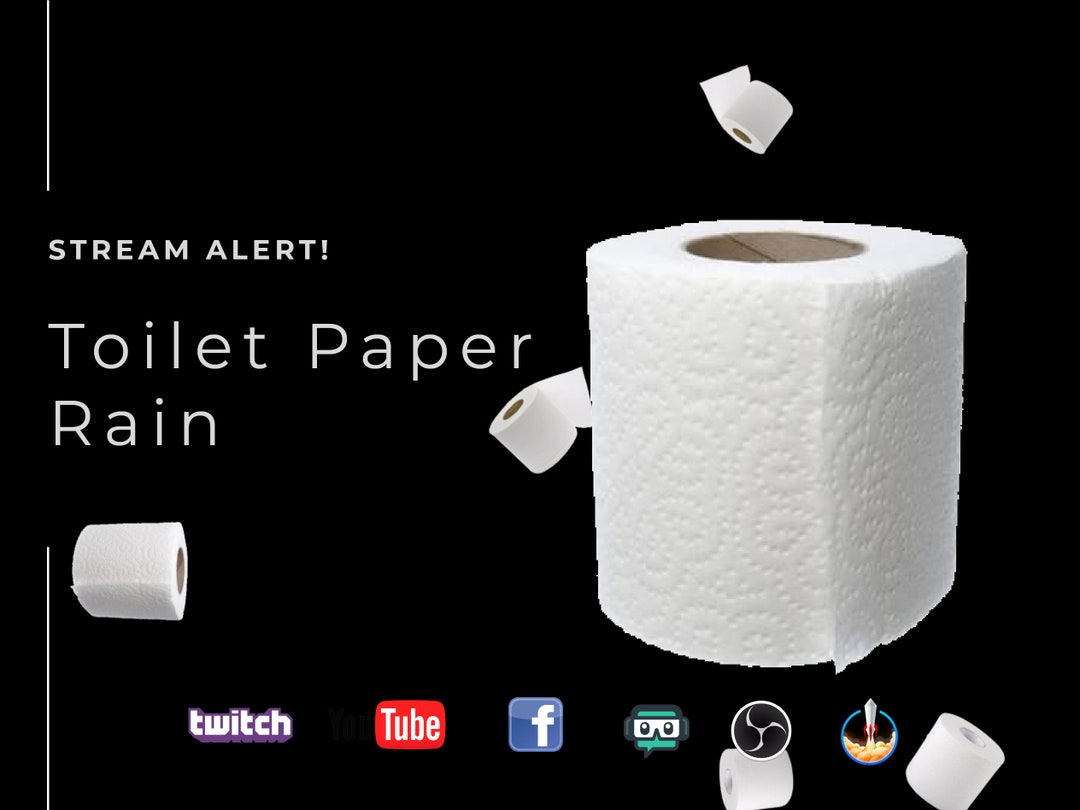 Toilet Paper Drop Stream Alert Animated Transparent Full Screen Overlay