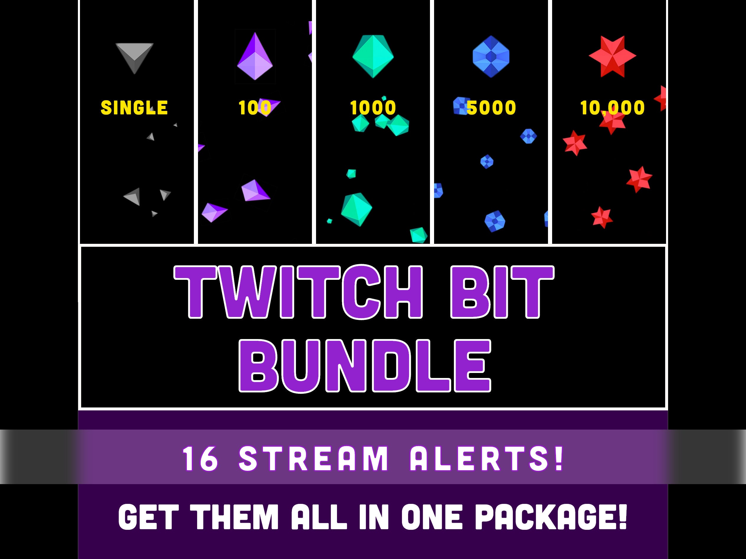 Cheer Alert Bundle - 16 Fun Twitch Stream Effects - Animated Raining ...