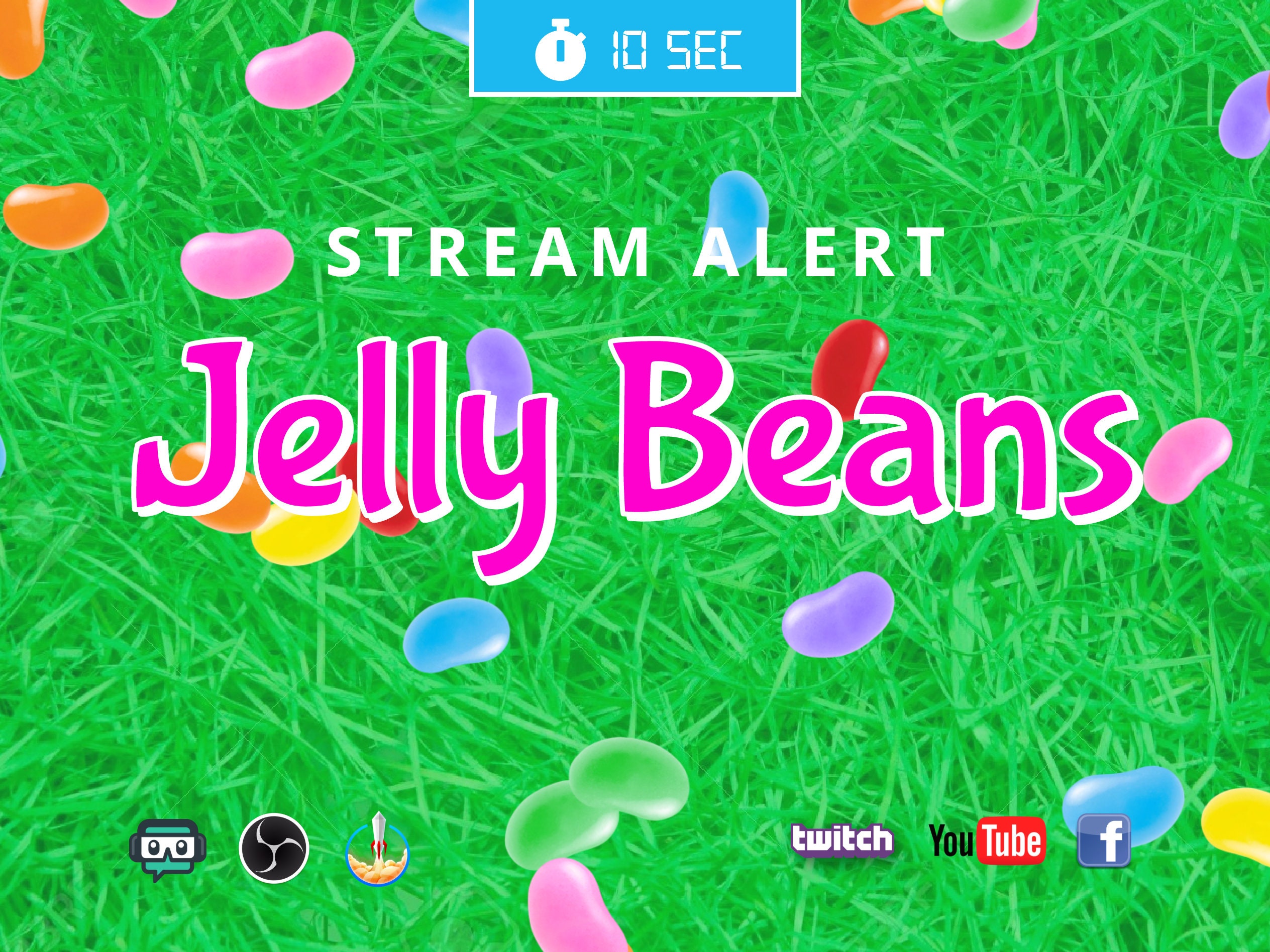 Jelly Bean Rain Effect Stream Alert Full Screen Falling Candy W(02)