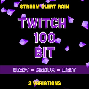 Twitch 100 Bit Cheer Alerts - Full Screen Rain Animation - 920x1080 Transparent Overlay - Animated Stream Effect - Bundle - Instant Download
