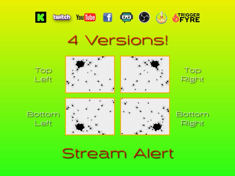 Spider Invasion Stream Alert Pack - Animated Full Screen Overlay W ...