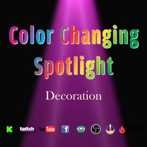 Color Changing Spotlight Stream Decoration - Fun Light Effect with Transparent Background - Instant Download - Dancy Party Asset - Loop