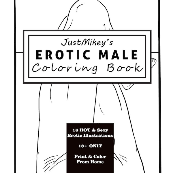 Erotic Male Adult Coloring Book Volume 1 - Downloadable Printable Wall Art Digital illustration Original Art Design Homoerotic Gay Queer Fun
