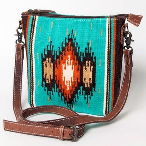 Southwest Aztec Crossbody with Guitar Strap-Western Aztec Crossbody Bag  Neutral Colors-Southwest Women's Accessories Purse