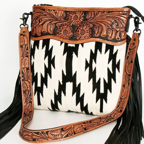 Western Hand Tooled Leather Purse Wrist Strap Cowhide Etsy