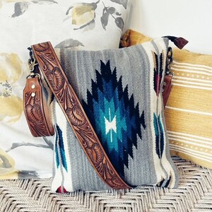 Comanche moon vintage saddle blanket & leather fringe handbag store