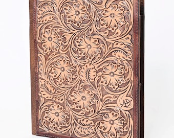 Hand Tooled Leather Portfolio, Leather Padfolio, Leather Legal Pad Portfolio, Leather Legal Pad Notebook, Tooled Leather Portfolio Envelope