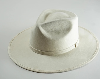 Western Womens Fedora Hat, Distressed Felt Cowboy Hat, Distressed