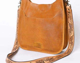 Western Purse, Hand Tooled Leather Purse, Leather Crossbody Purse, Cowhide Purse, Genuine Leather Purse, Western Crossbody Purse