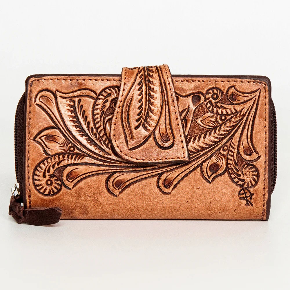 Sunflower Tooled Leather Women's Wallet – Blessing Custom Leather