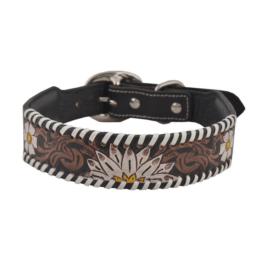 Hand Tooled Leather Dog Collar, Leather Collar, Western Dog Collar