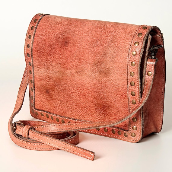 Distressed Leather Crossbody Bag, Carmen - Fgalaze Genuine Leather Bags &  Accessories