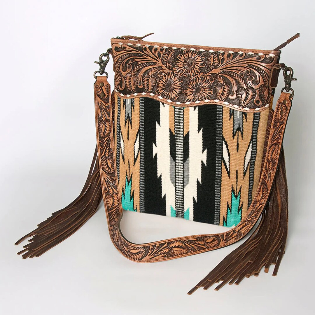 Genuine Leather Tooled Cowhide Conceal Carry Purse main image 1