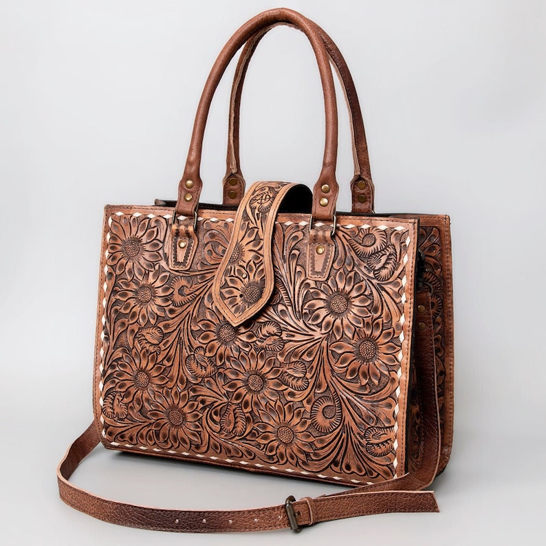 Western Hand Tooled Leather Purse Conceal Carry Purse - Etsy