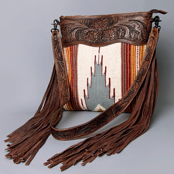 American Darling Large Cross Body Bag Leather Fringe Purse Western