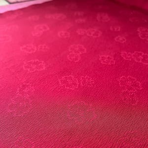 Vintage Rose Silk Kimono Fabric: Floral Woven Pattern (164cm), upcycled material, 1970s