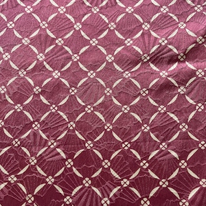 Vintage Kimono Silk Fabric: Purple Floral Geometric Design (35x57cm, Set of 3