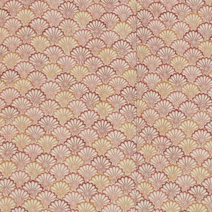 Vintage Metallic Silk Kimono Fabric: Chrysanthemum Fan Pattern (165cm), upcycled material, 1970s