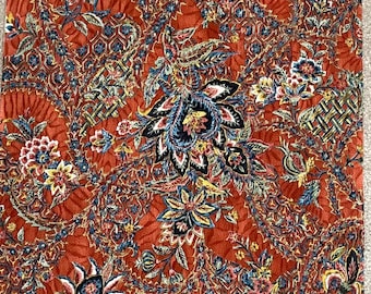 Vintage Japanese Silk Kimono Fabric: Tapestry Floral, Chirimen Weave, upcycled material, 1970s
